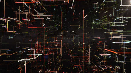 Abstract glowing structure of linesの写真素材