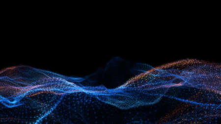 Abstract particle waves with depth of field effectの写真素材