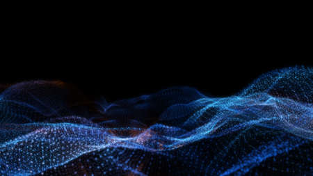 Abstract particle waves with depth of field effectの写真素材