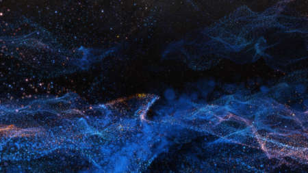 Abstract particle waves with depth of field effect
