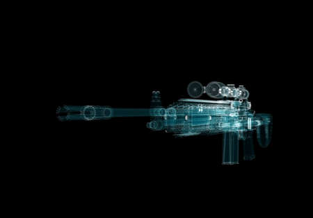 Submachine Gun Hologram. Weapon and Technology Conceptの写真素材