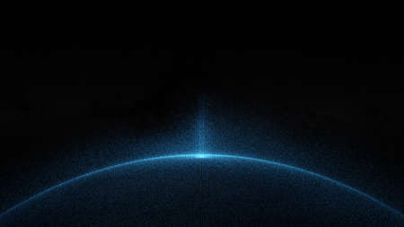 Glowing sphere with a map of the world from particlesの写真素材