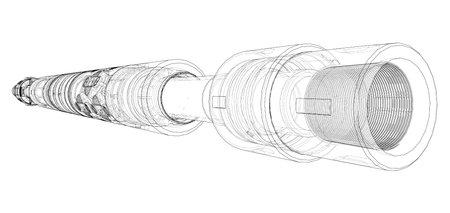 Outline drawing or sketch of cylindrical deviceのイラスト素材