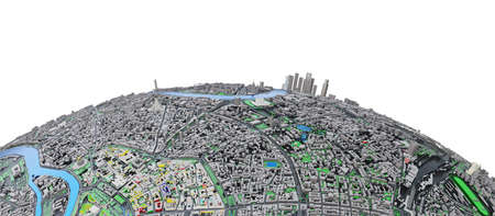 City on small planet. Architecture concept