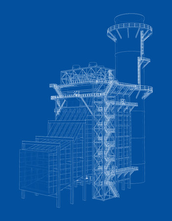 Industrial equipment. Vector rendering of 3dのイラスト素材
