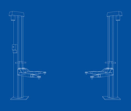 Car lift stand tower. Vectorのイラスト素材