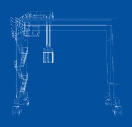 Port cargo crane. Vectorのイラスト素材