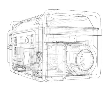 Portable Electro Generator. Vectorのイラスト素材