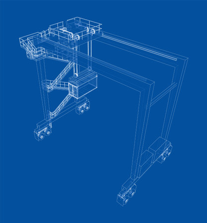 Port cargo crane. Vectorのイラスト素材