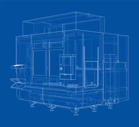 Metalworking CNC milling machine. Vectorのイラスト素材