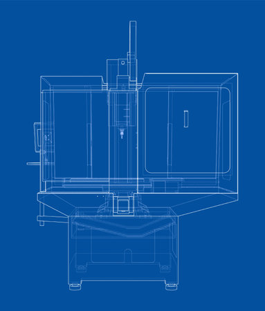 Metalworking CNC milling machine. Vectorのイラスト素材