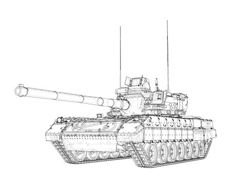 Tank. Vector rendering of 3dのイラスト素材
