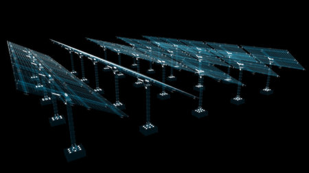 Solar Panel Concept. 3d illustration