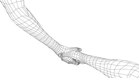 Two men shaking handsの写真素材