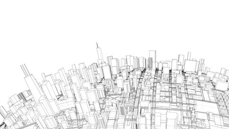 3d city sphere. Vector rendering of 3dのイラスト素材