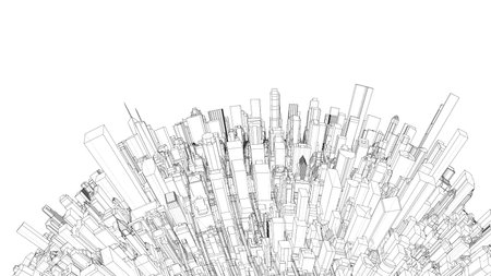 3d city sphere. Vector rendering of 3dのイラスト素材