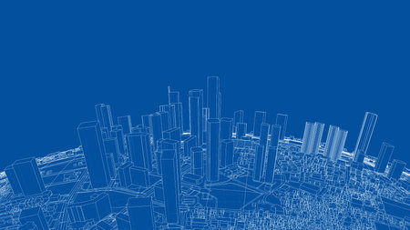 3d city sphere. Vector rendering of 3dのイラスト素材
