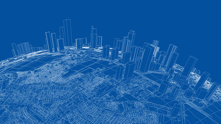 3d city sphere. Vector rendering of 3dのイラスト素材