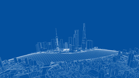 3d city sphere. Vector rendering of 3dのイラスト素材