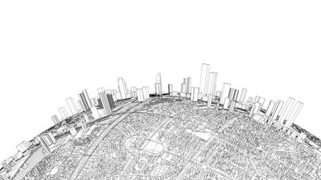 3d city sphere. Vector rendering of 3dのイラスト素材