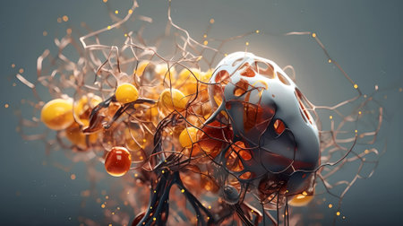 Abstract neural network, beautiful renderの素材