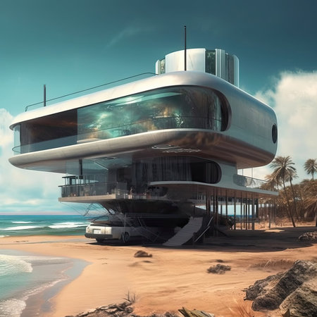 The exterior of the house of the futureの素材