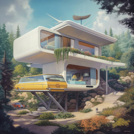 The exterior of the house of the futureの素材