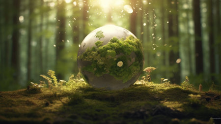 Grass in the forest, sunny bright dayの素材