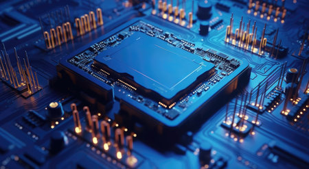 CPU on the motherboardの素材