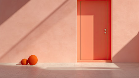 Plastered wall, door and shadowsの素材