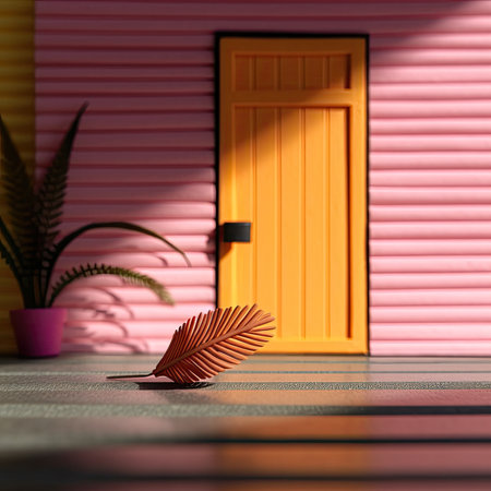 Plastered wall, door and shadowsの素材