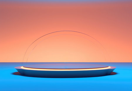 Beautiful background with ultraviolet light and space for your productの素材