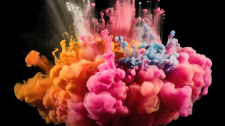 Splashes of bright dry paintsの素材