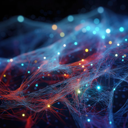 Plexus effect. The luminous dots are connected by linesの素材