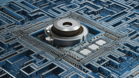 The CPU on the circuit boardの素材