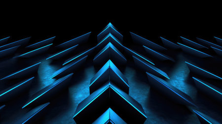 Abstract dark blue background with luminous elementsの素材