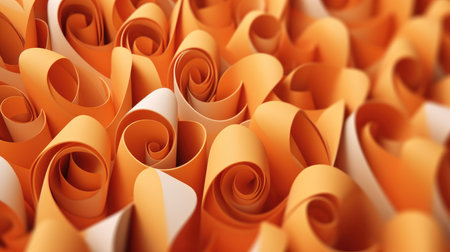 Orange rolled-up paper backgroundの素材