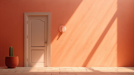 Plastered wall, door and shadowsの素材