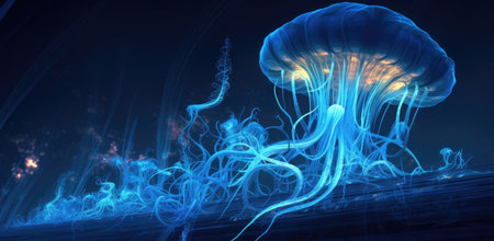 Transparent mushrooms or jellyfishの素材