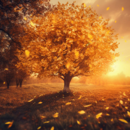 Yellow autumn treeの素材