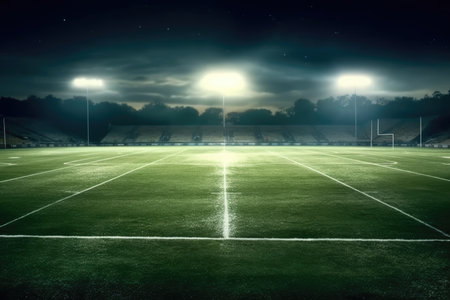 Football field. Dramatic skyの素材