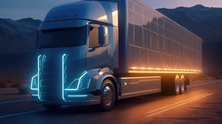 The electric truck of the futureの素材