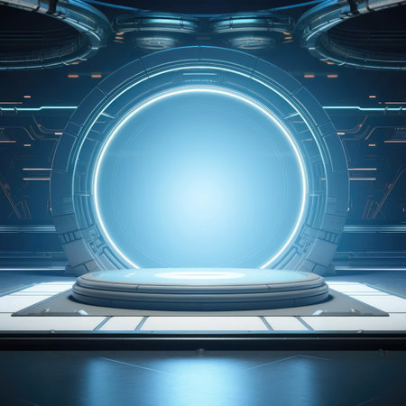 Technological background, empty space, mock-upの素材