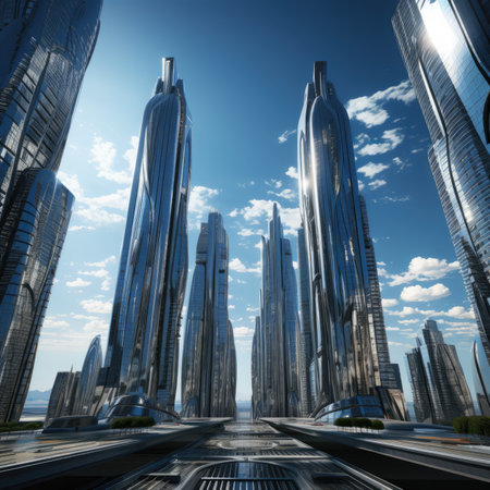 A group of skyscrapers of the futureの素材