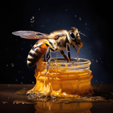Bees and a bucket of honeyの素材