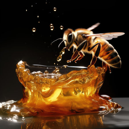 Bees and a bucket of honeyの素材