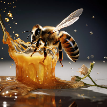 Bees and a bucket of honeyの素材