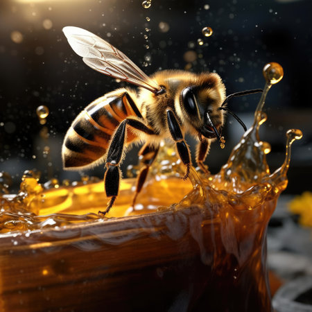 Bees and a bucket of honeyの素材