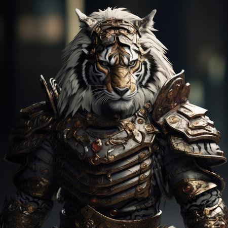 Tiger in samurai armorの素材