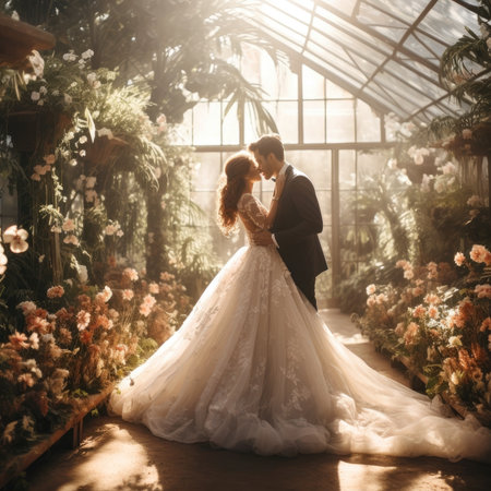 The bride and groom at the perfect weddingの素材